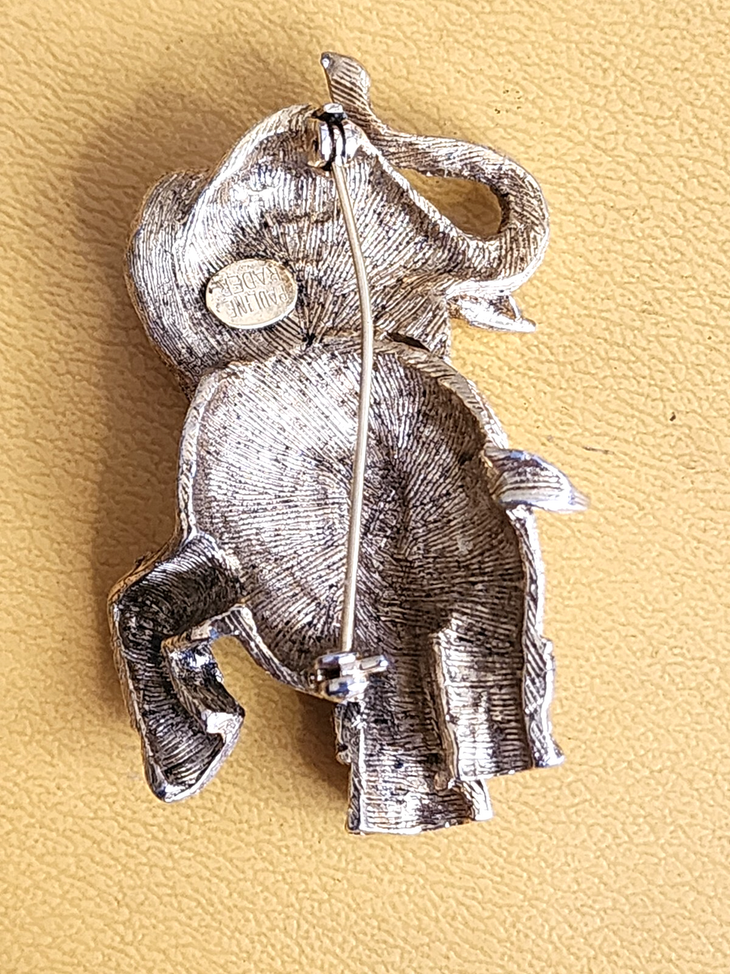 Vintage Pauline Rader Lion Elephant Brooch MCM 1960's