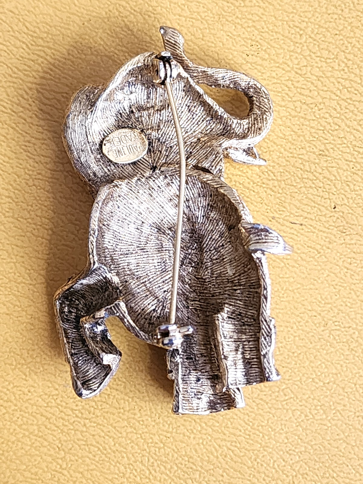 Vintage Pauline Rader Lion Elephant Brooch MCM 1960's