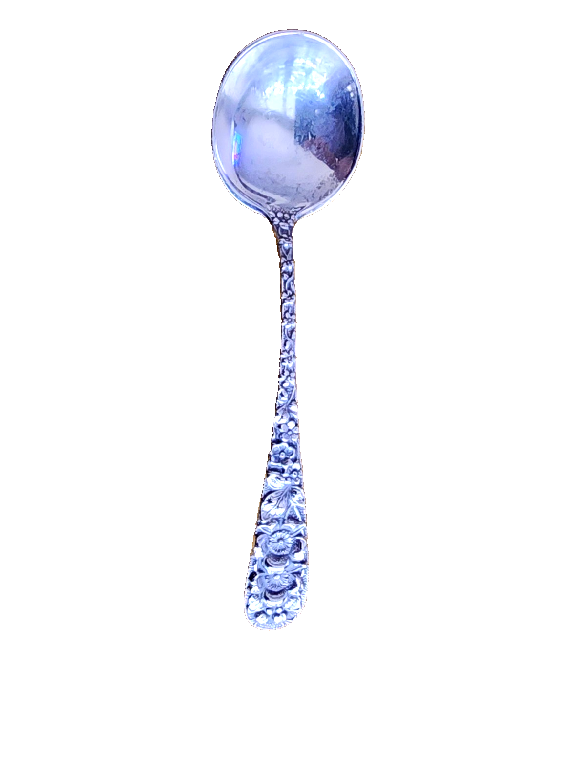 Stieff Forget Me NOT Pattern Sterling Silver Baby Spoon 4.5"