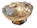 Emile Viner of Sheffield Footed Sterling Silver  Hand Pierced Fruit Bowl