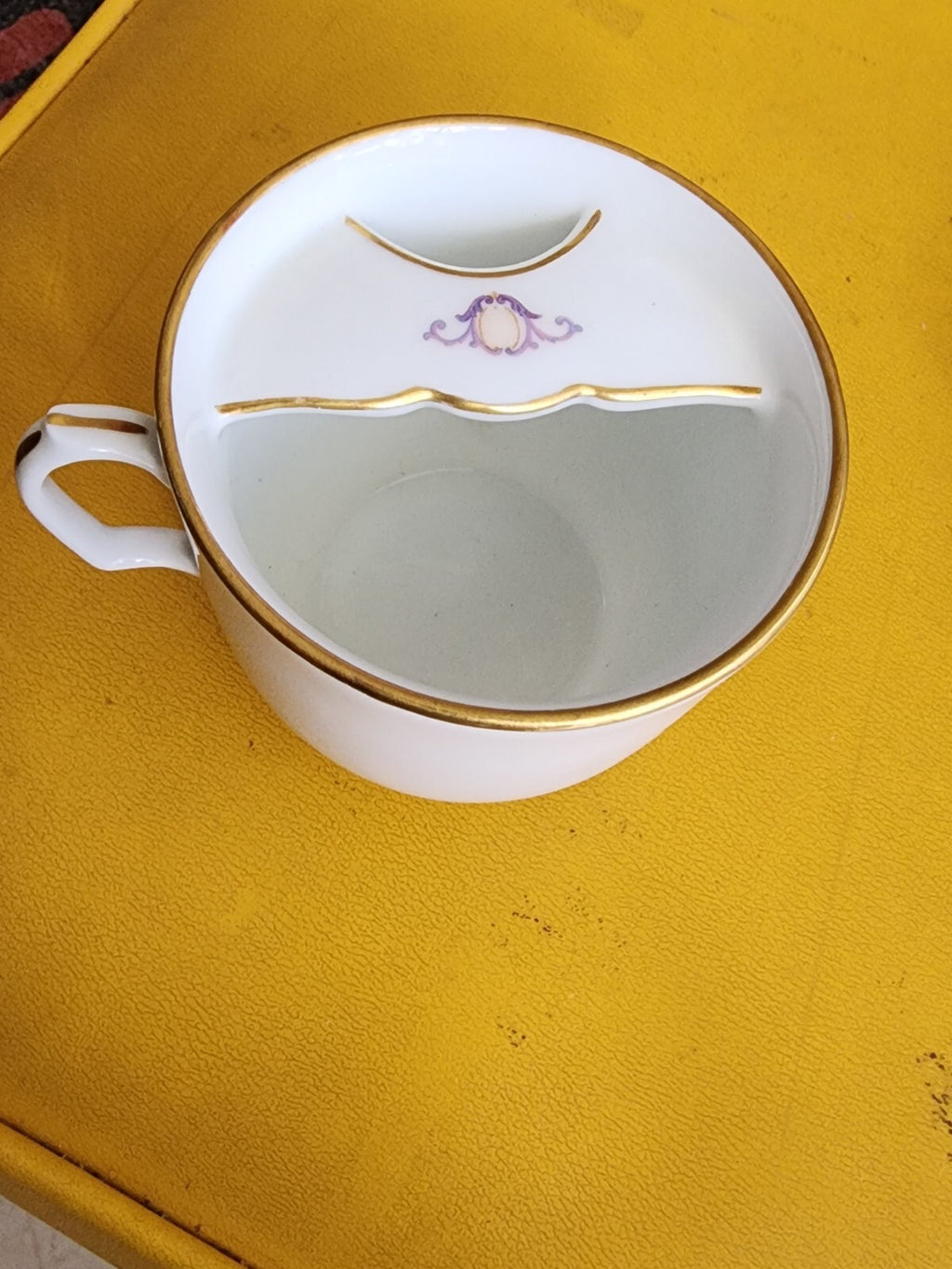 Antique Victorian Lady Portrait Hand Painted Mustache Cup Porcelain Rare