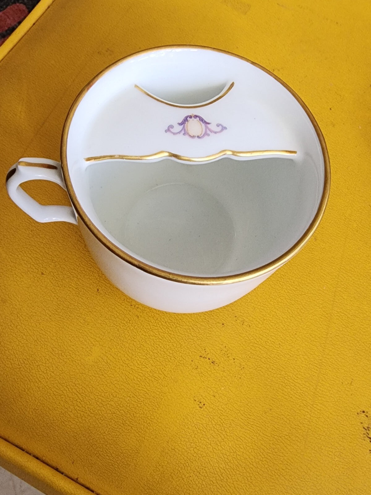 Antique Victorian Lady Portrait Hand Painted Mustache Cup Porcelain Rare