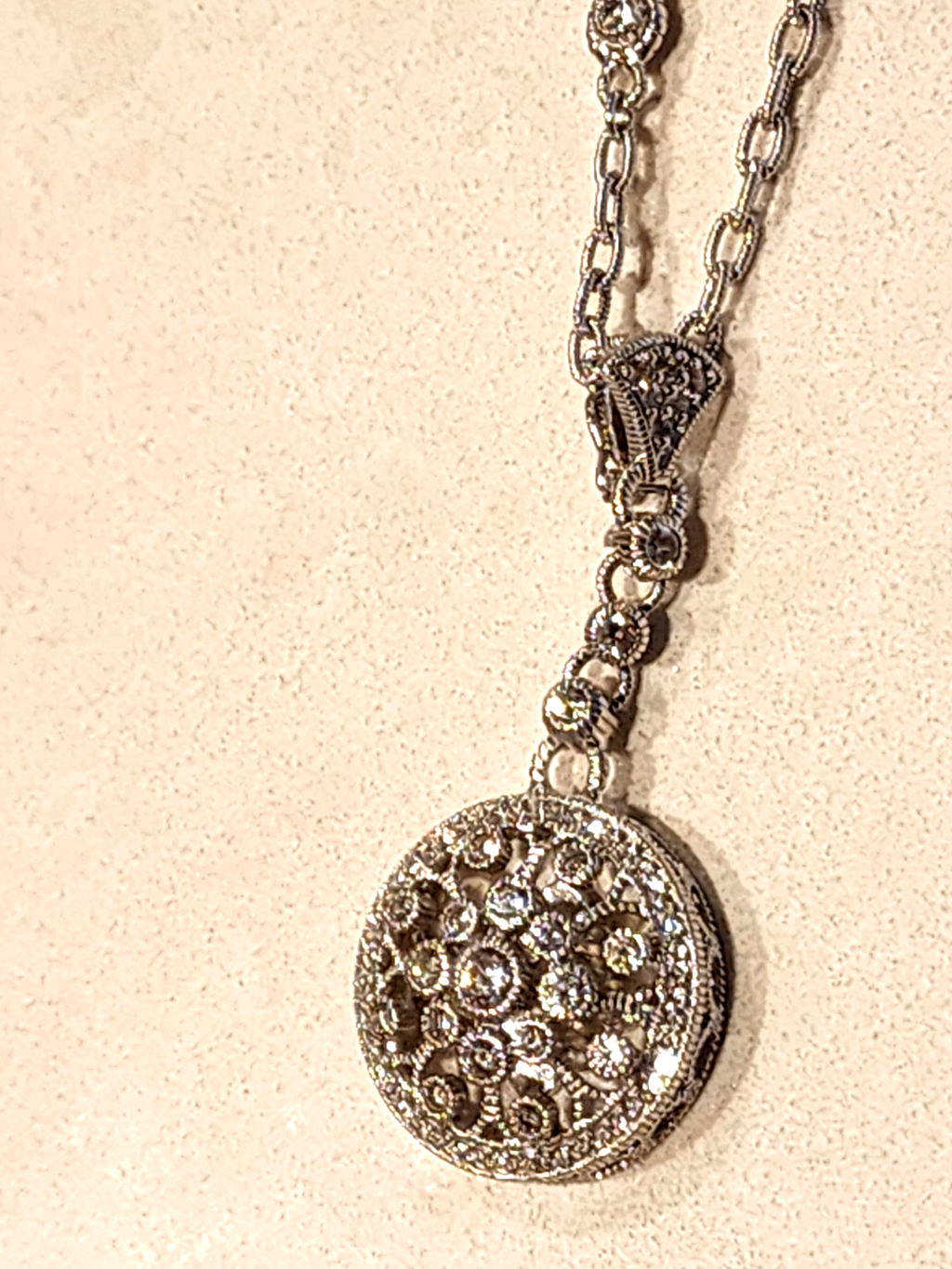 Judith Ripka Diamonique Sterling Silver Drop Pendant Necklace