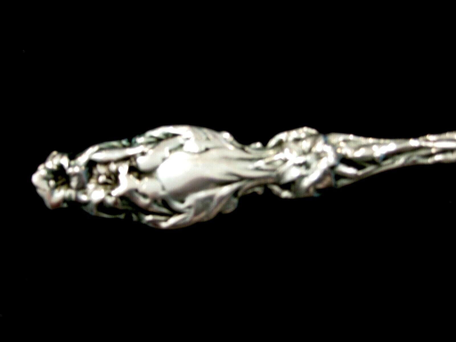Antique Silvercraft Sterling Silver 9" Pierced Serving Spoon Lilly Pattern