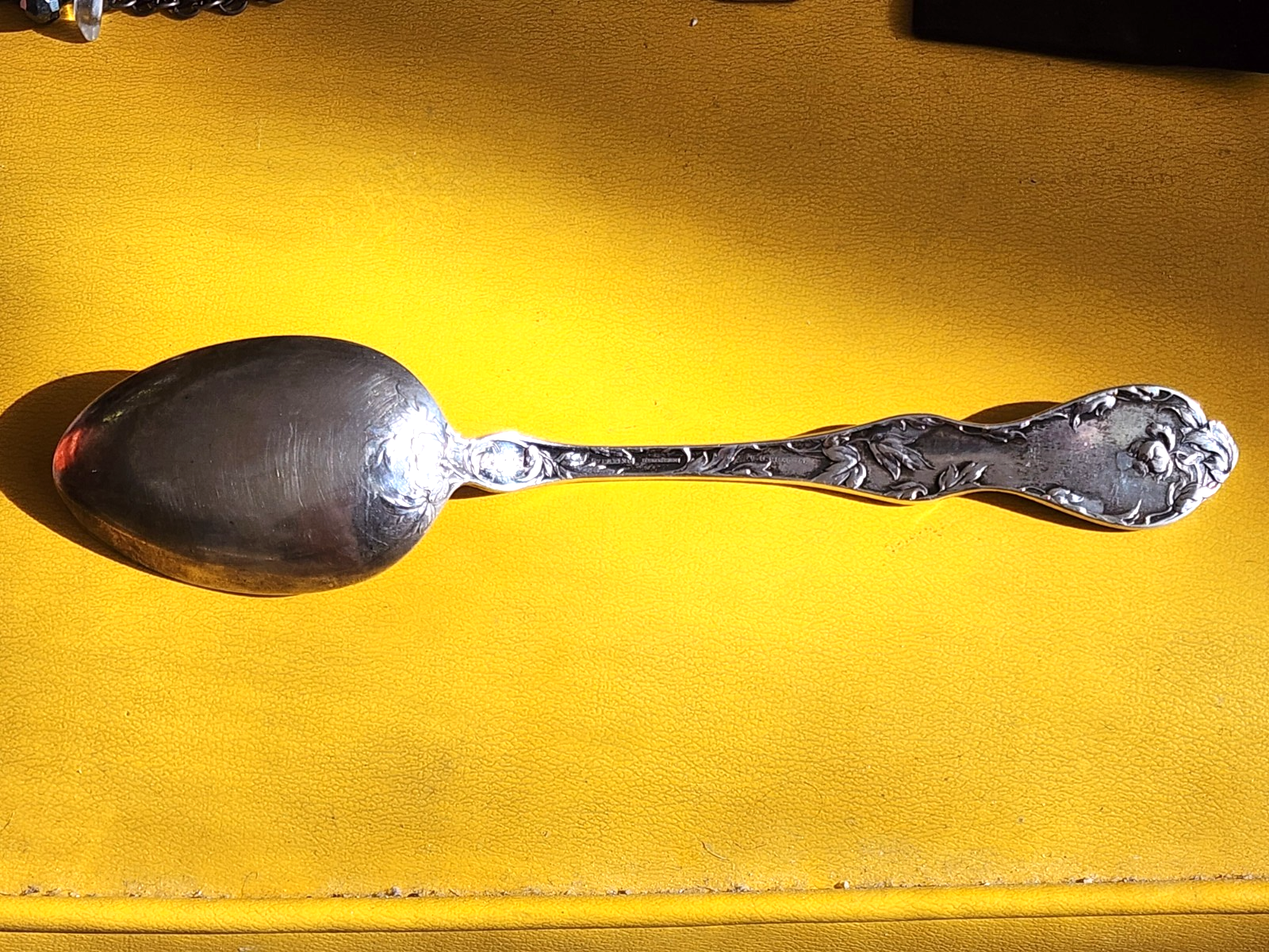 Les Cinq Fleurs by C. D. Peacock Sterling Serving Spoon w/Etched Bowl 8 3/8"