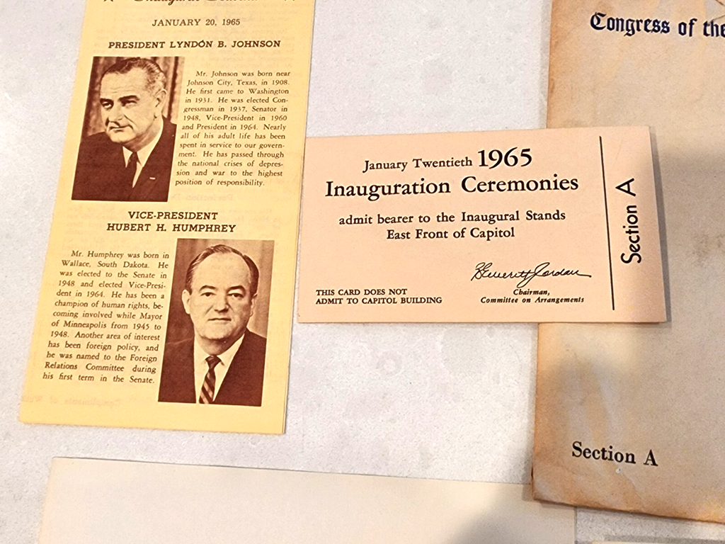 1965 Congressional Inaugural Program LBJ/HHH Envelope No.3162 Lyndon Johnson