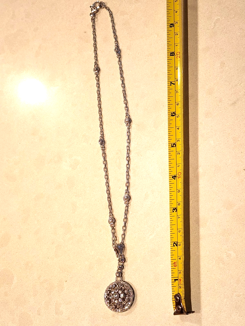 Judith Ripka Diamonique Sterling Silver Drop Pendant Necklace