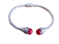 ROBERT MANSE ROMANSE STERLING SILVER 925 CORAL BALI CUFF BRACELET