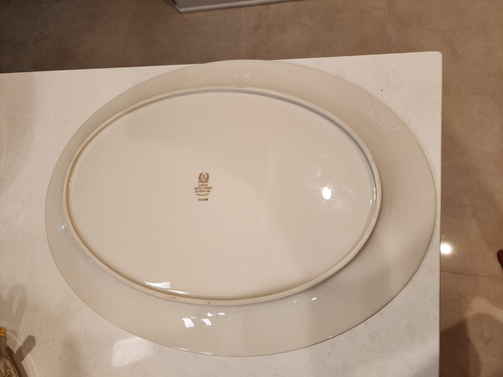 RARE! DISCONTINUED LENOX CHINA CASTLE GARDEN PATTERN 16 3/8" OVAL PLATTER NEW