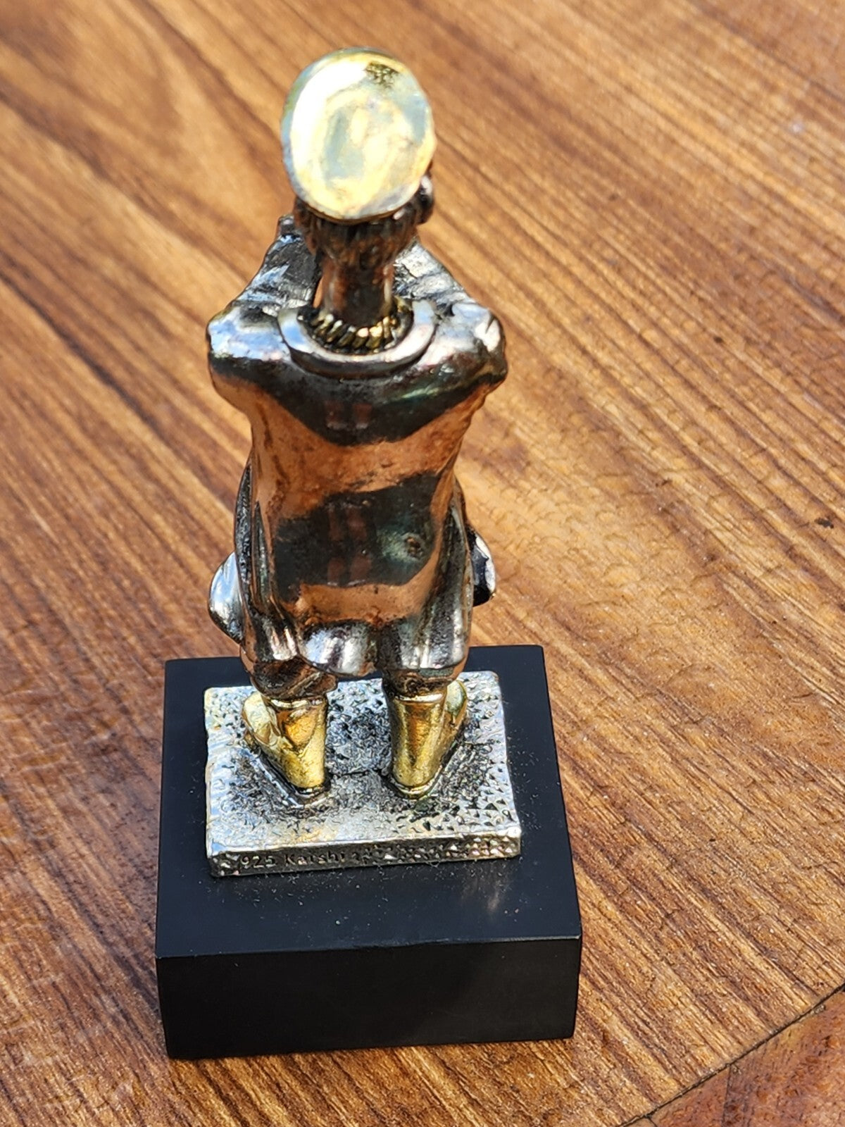 Vntg Jewish Hassidic Man Playing A Trumpet 925 Figurine Israel Judaica Judaism