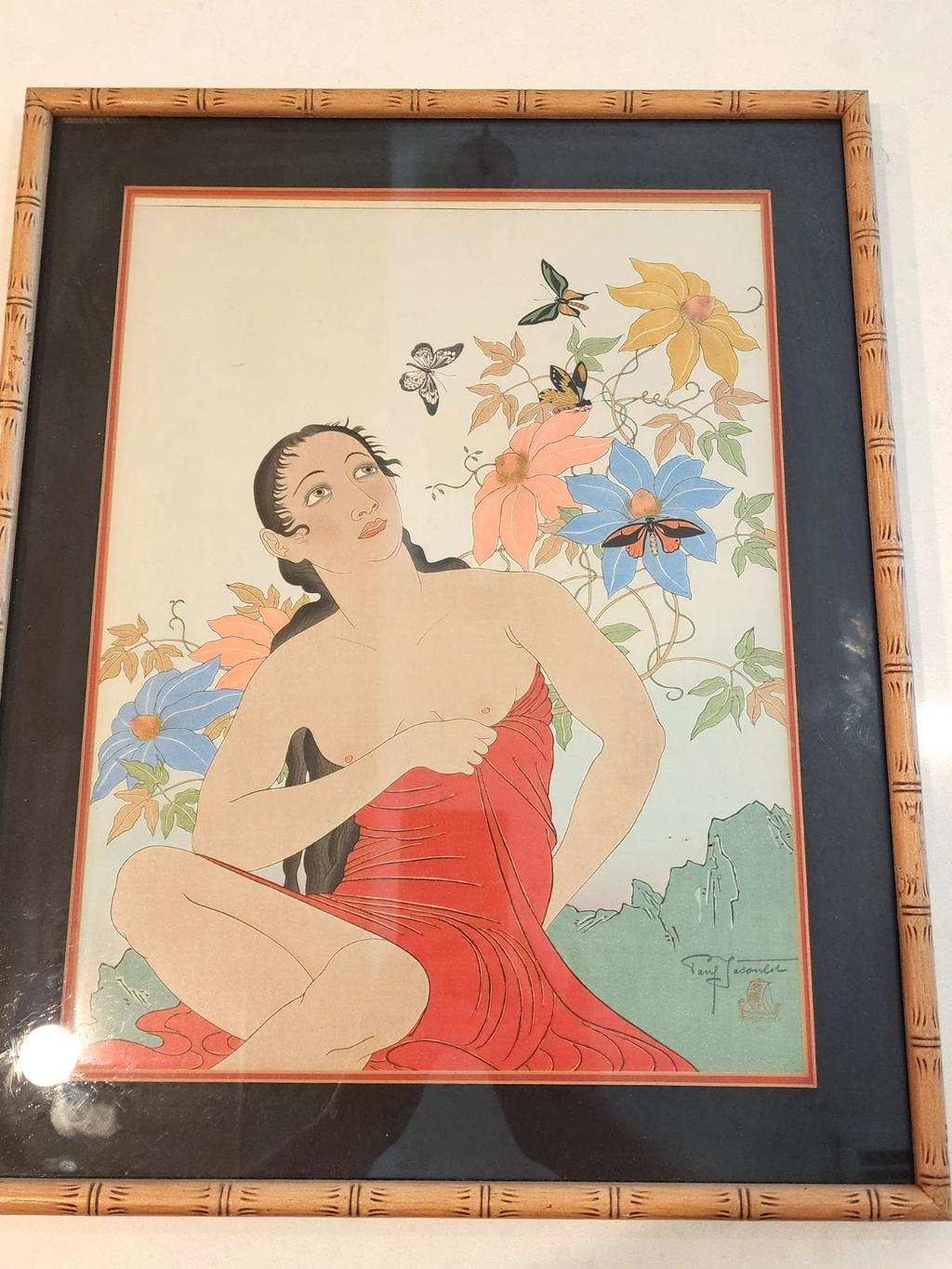 Original Paul Jacoulet Woodblock Print 1939 "LES PAPILLIONS TROPIQUES"