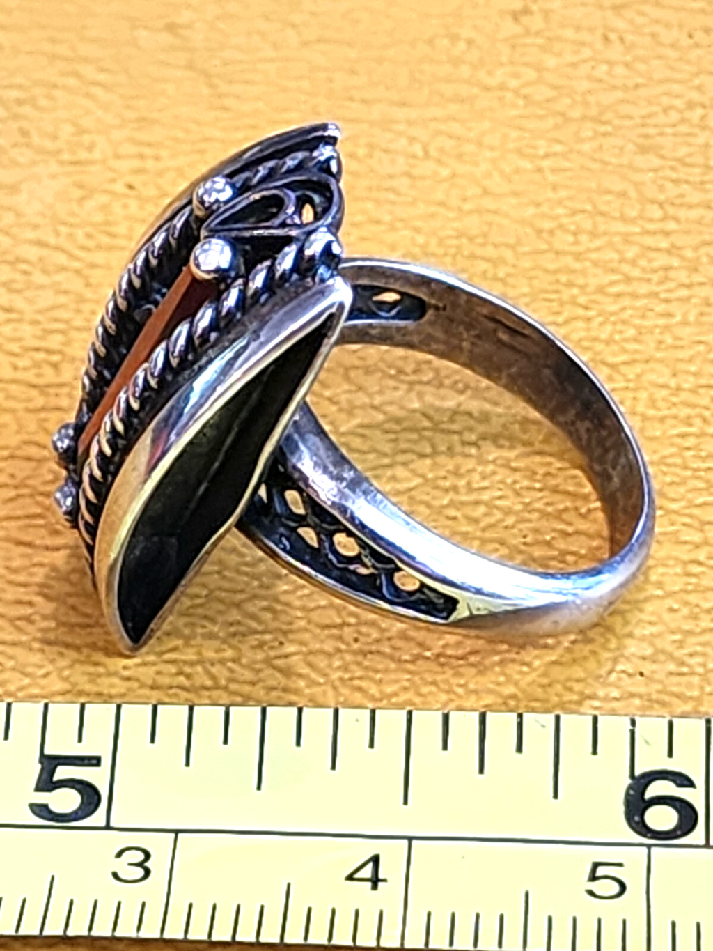 ALEXIS BITTAR Style Sterling Silver Crystal Encrusted Ring Size 8