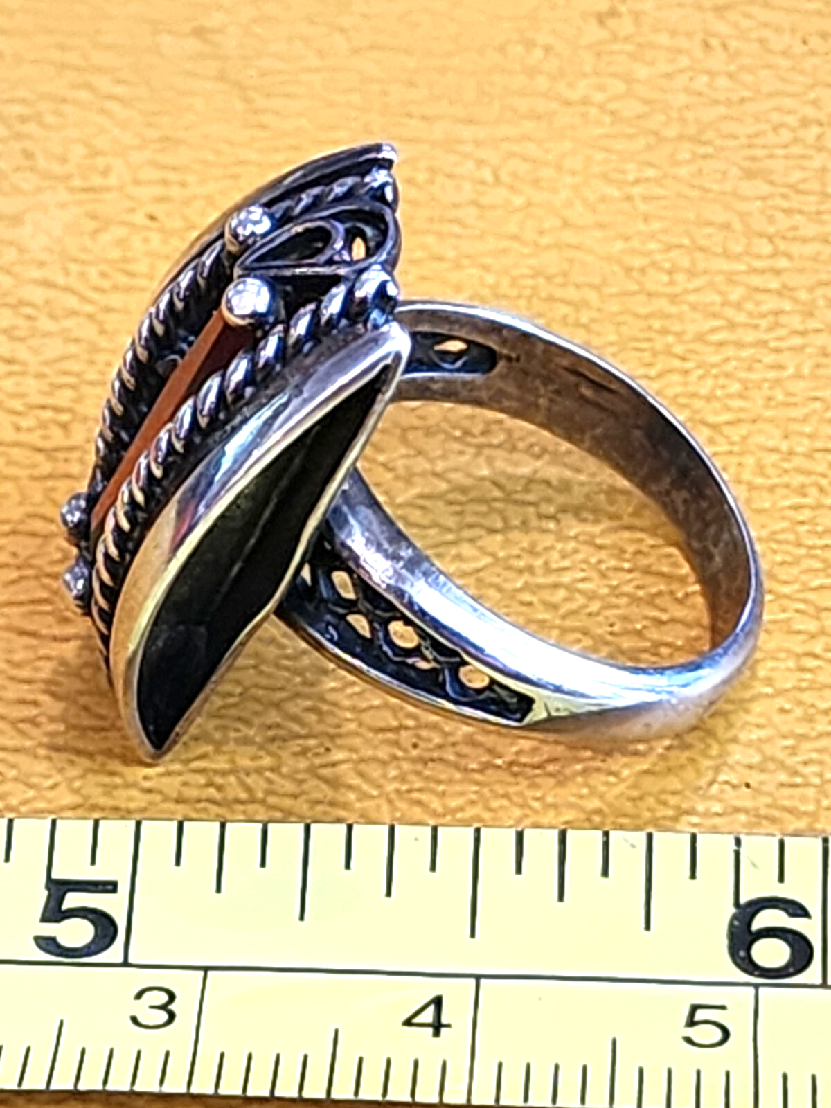 ALEXIS BITTAR Style Sterling Silver Crystal Encrusted Ring Size 8