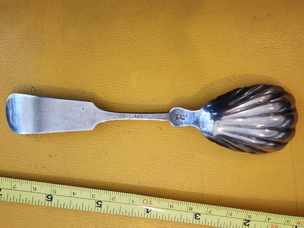 Wood & Hughes Sterling Shell TEASPOON 5 3/4" Jessie Monogram