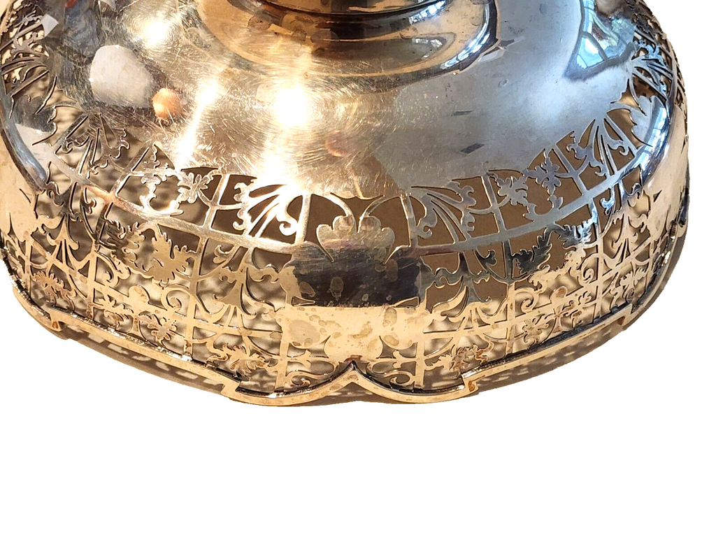 Emile Viner of Sheffield Footed Sterling Silver  Hand Pierced Fruit Bowl