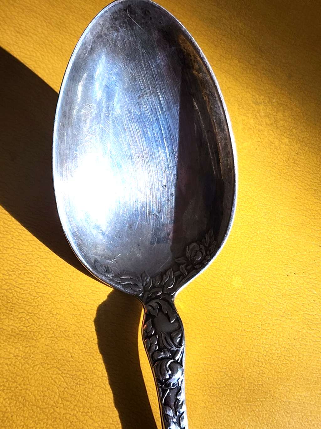 Les Cinq Fleurs by C. D. Peacock Sterling Serving Spoon w/Etched Bowl 8 3/8"