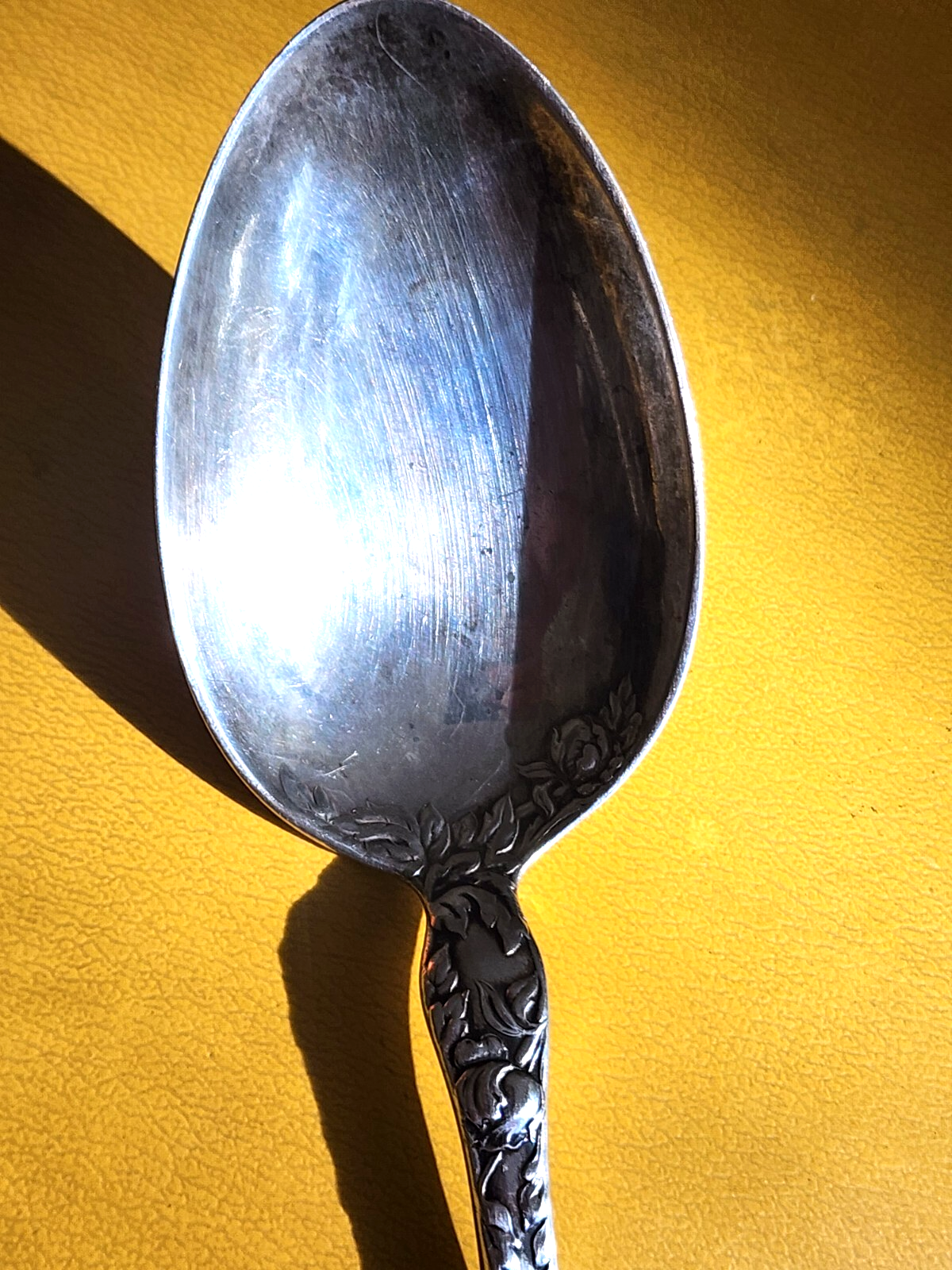 Les Cinq Fleurs by C. D. Peacock Sterling Serving Spoon w/Etched Bowl 8 3/8"