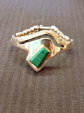 Beautiful Malachite & Sterling Modern Taxco Mexico Cuff