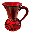 Rosenthal Netter Ceramic Pitcher Red Italian Vintage Signed with Handle 10"