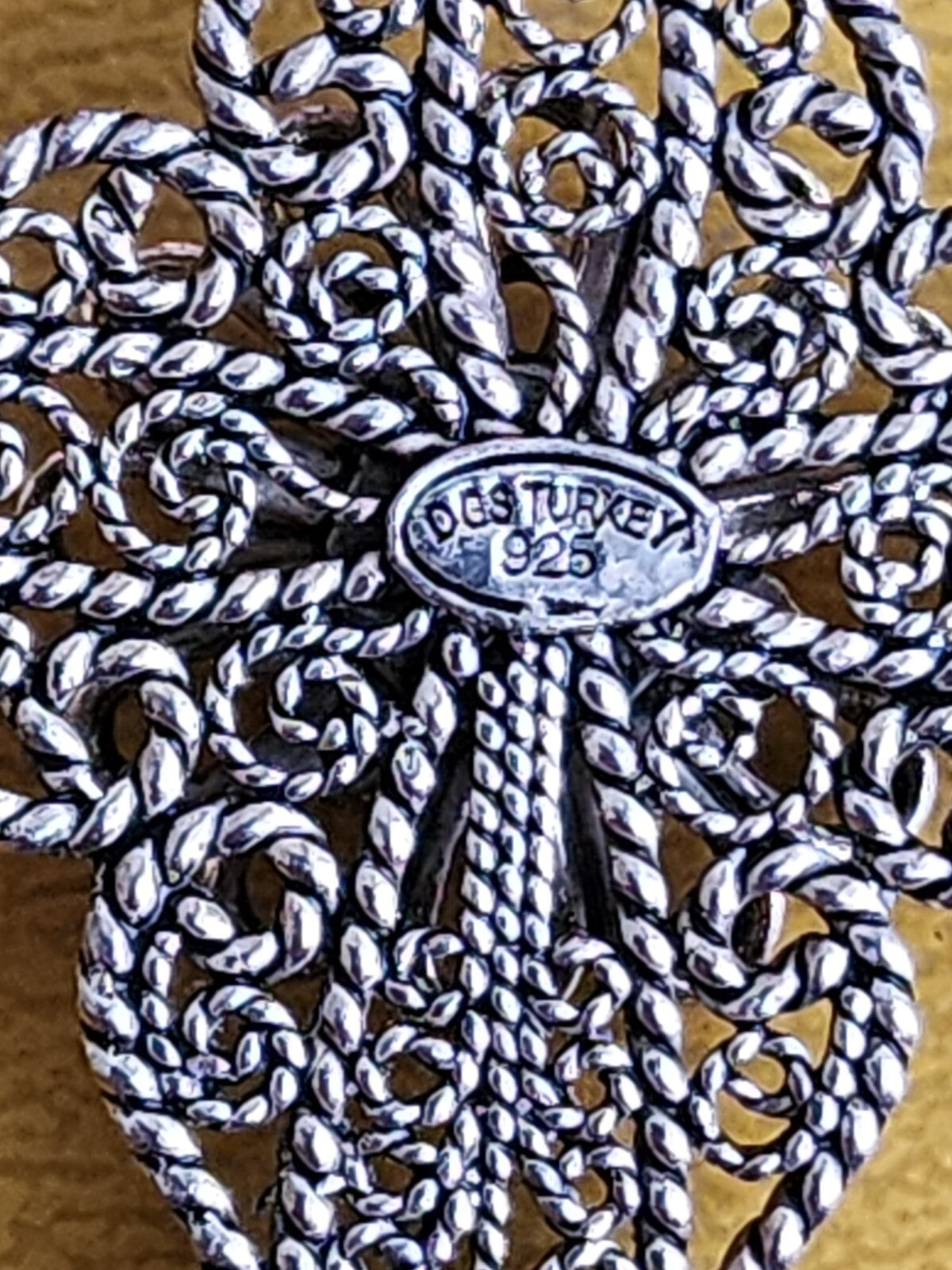 DGS Turkey Sterling Filigree Cross Pendant