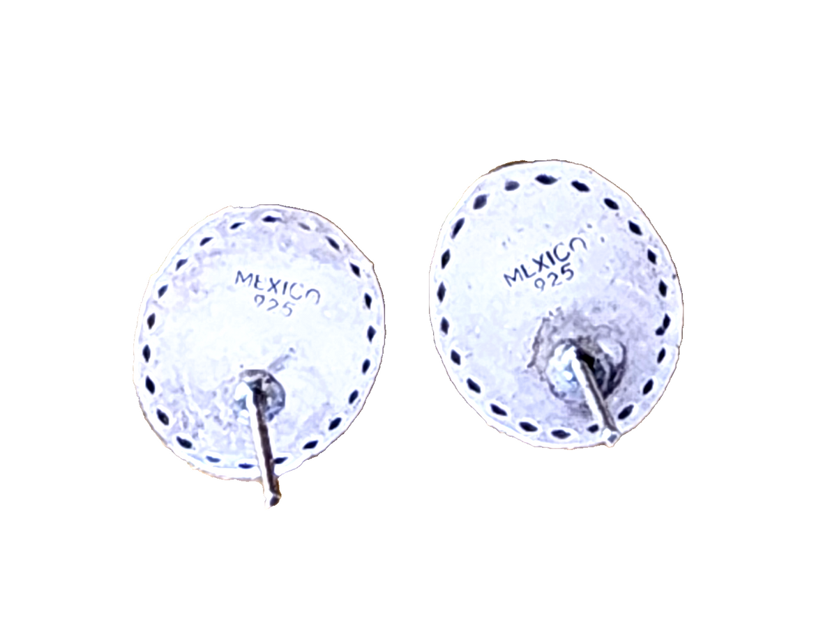 Vintage 925 Sterling Silver Pierce Earrings Mexico