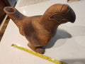 Vintage Terra Cotta Bird Art Pottery Vessel Vase Primitive Signed Mexico 1974