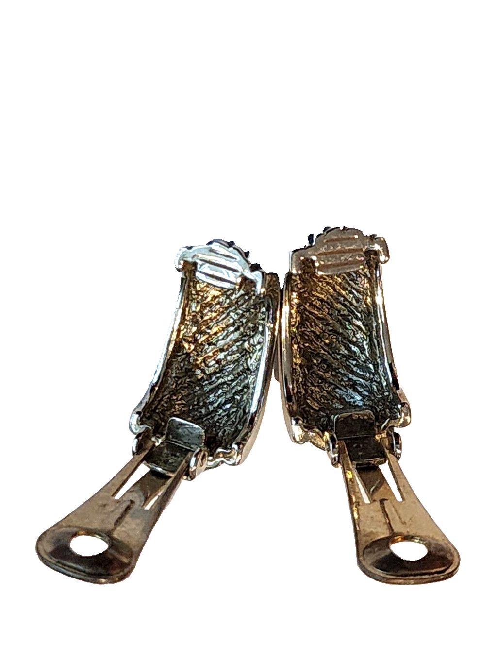 Silver Tone Cable Collectibles Huggie Hoop Earrings