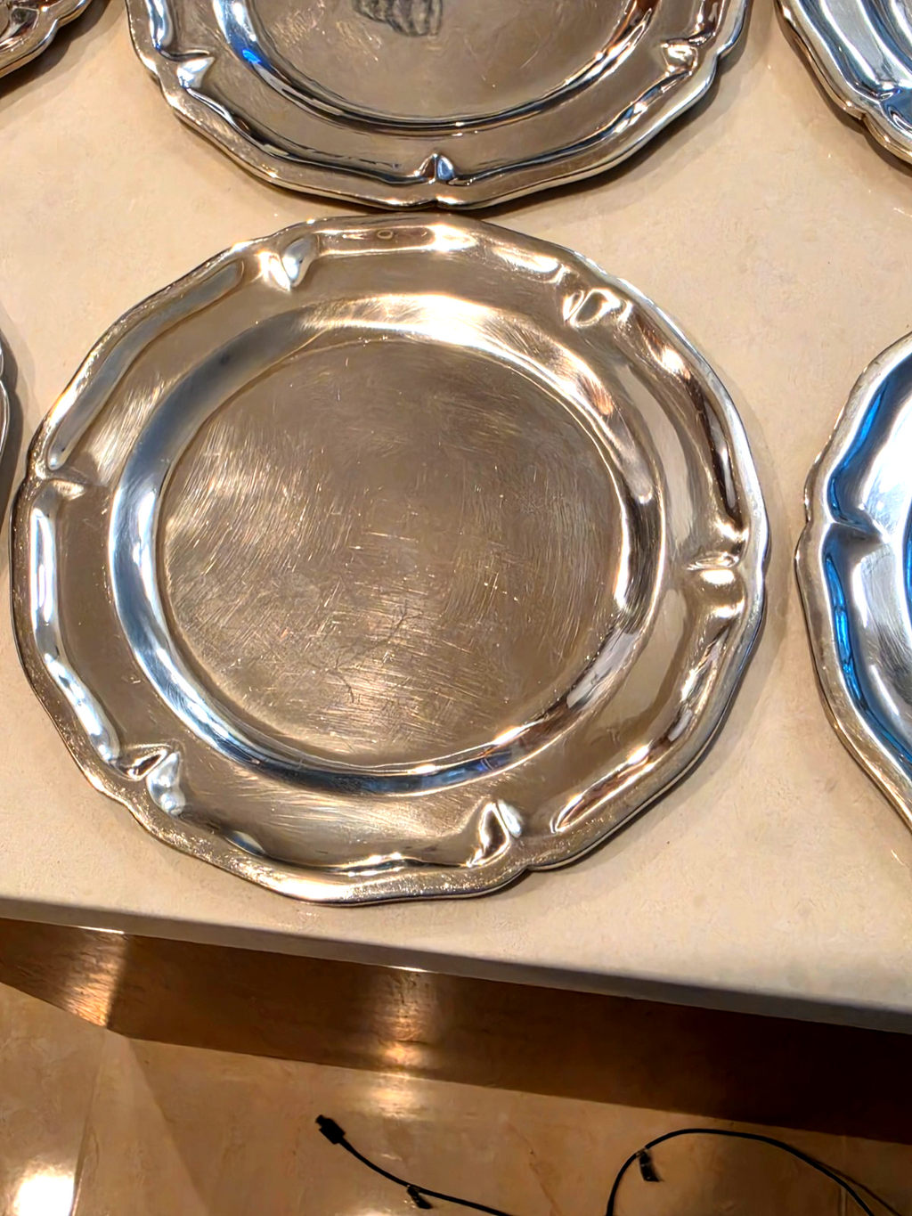Set of 6 Juvention Lopez Reyes Mexican Sterling Silver 7" Desert Plates