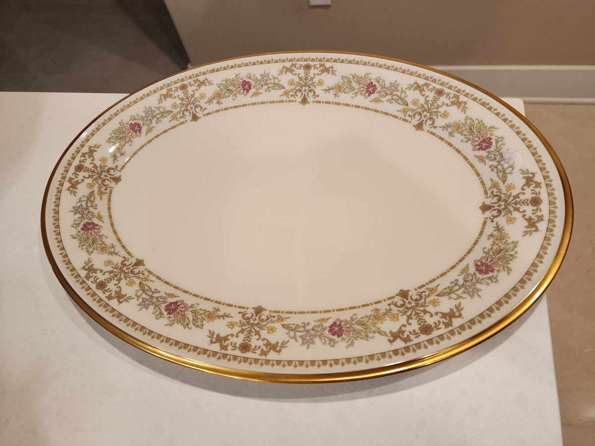 RARE! DISCONTINUED LENOX CHINA CASTLE GARDEN PATTERN 16 3/8" OVAL PLATTER NEW