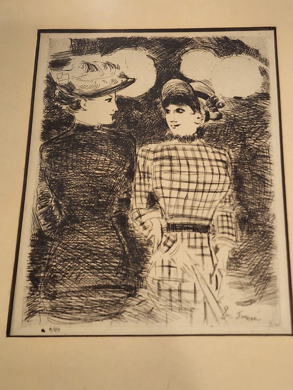 JEAN L. FORAIN-French Impressionist LIM.ED Etching-FASHION Women Lithograph