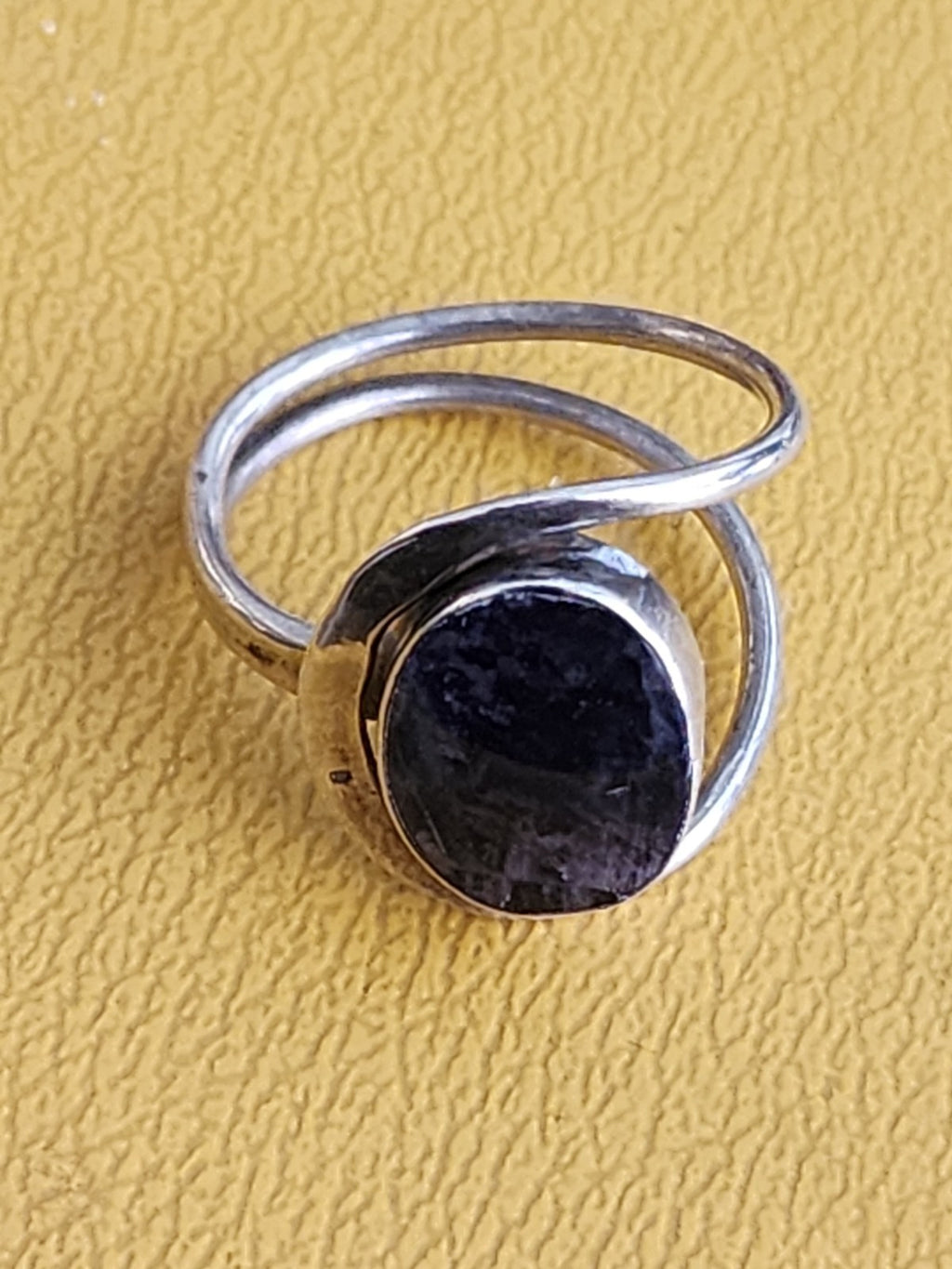 Large 1" Natural Blue Sodalite Gemstone Ring Oval .925 Sterling Silver Size 8.25