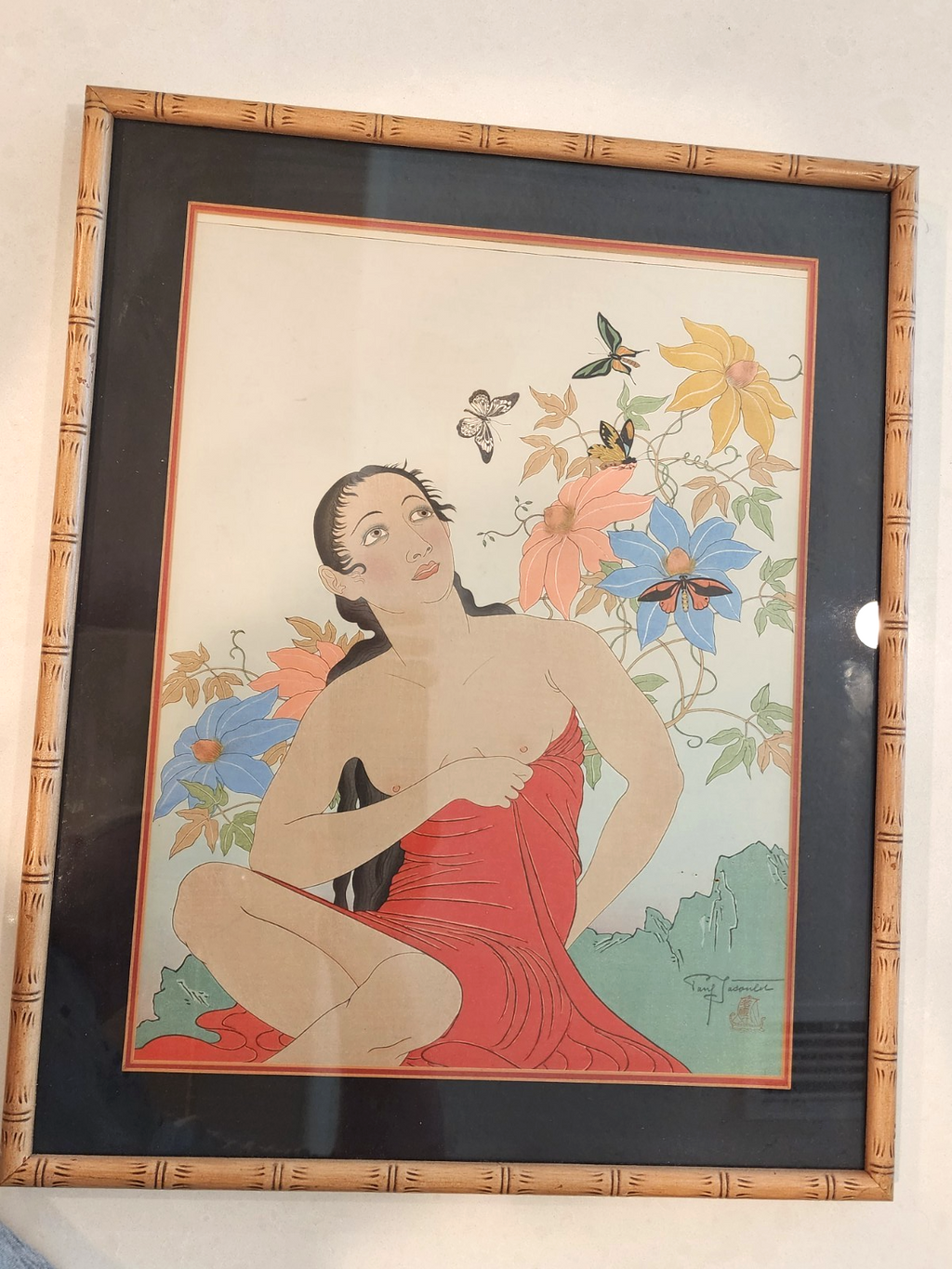 Original Paul Jacoulet Woodblock Print 1939 "LES PAPILLIONS TROPIQUES"
