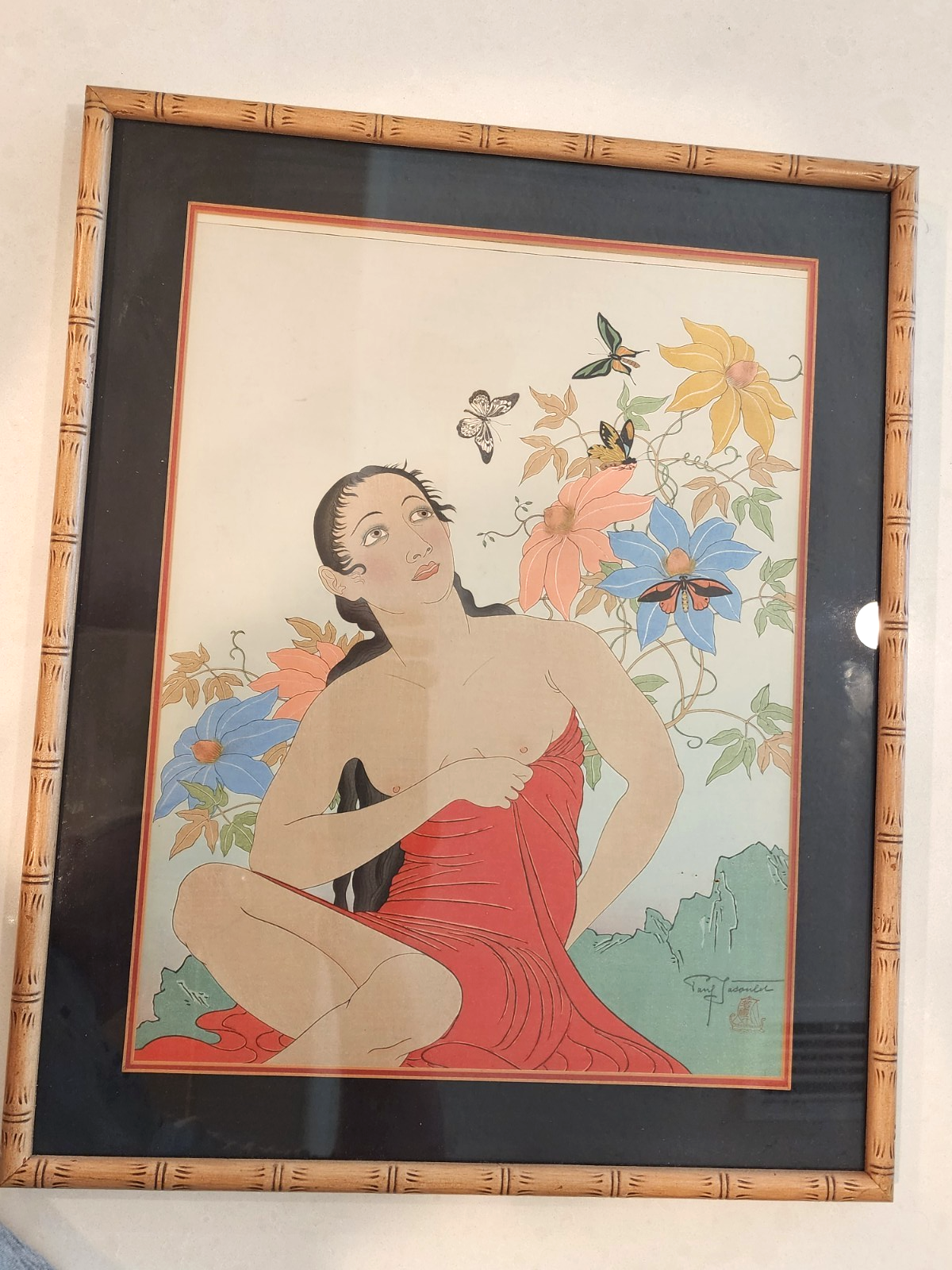 Original Paul Jacoulet Woodblock Print 1939 "LES PAPILLIONS TROPIQUES"