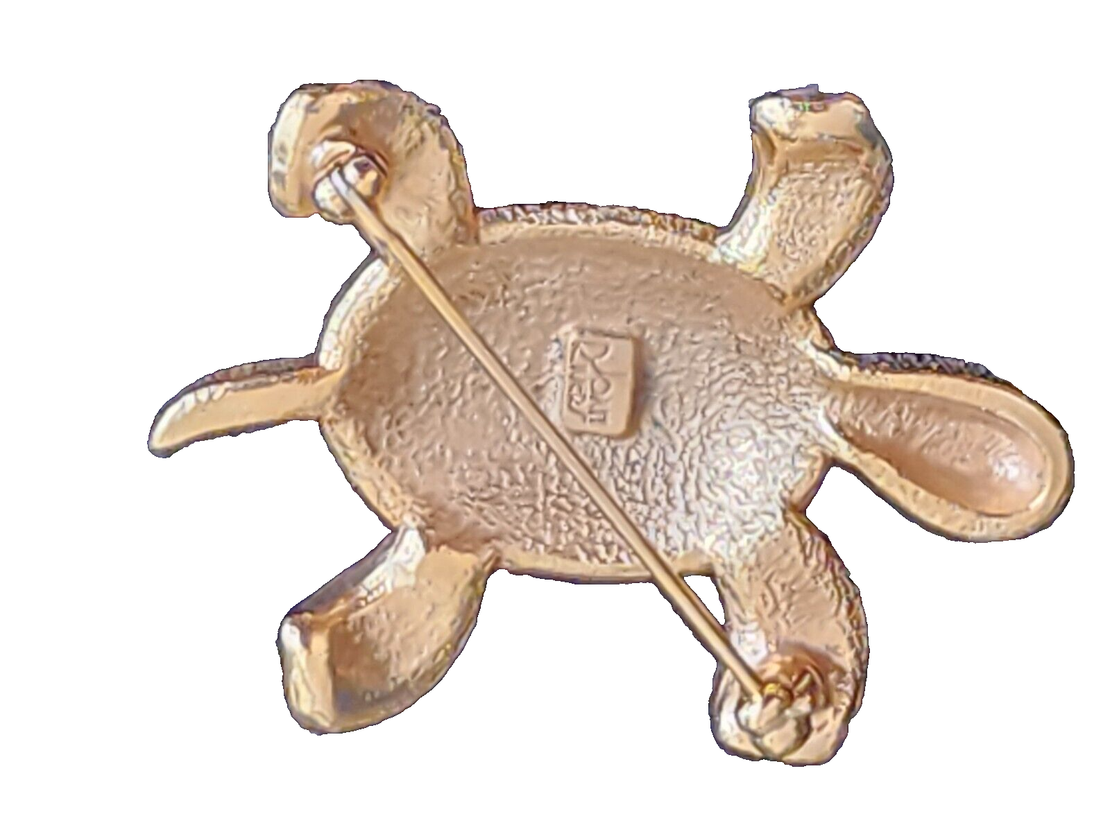 VTG Joan Rivers Turtle Brooch Pin Rhinestone Pave Crystal With Green Eyes