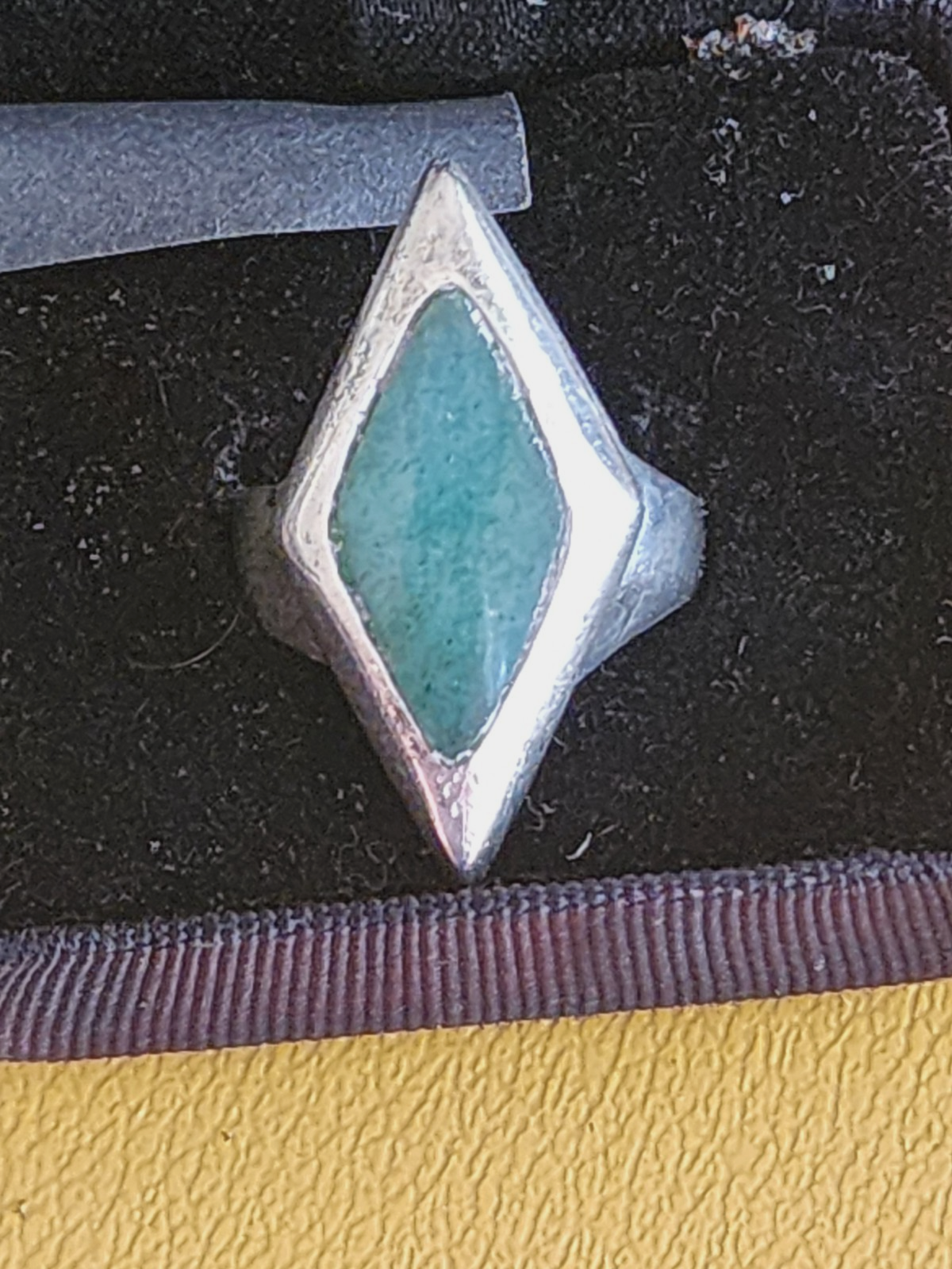 925 Sterling Silver Vintage Mexico Real Amazonite Ring Size 9.5