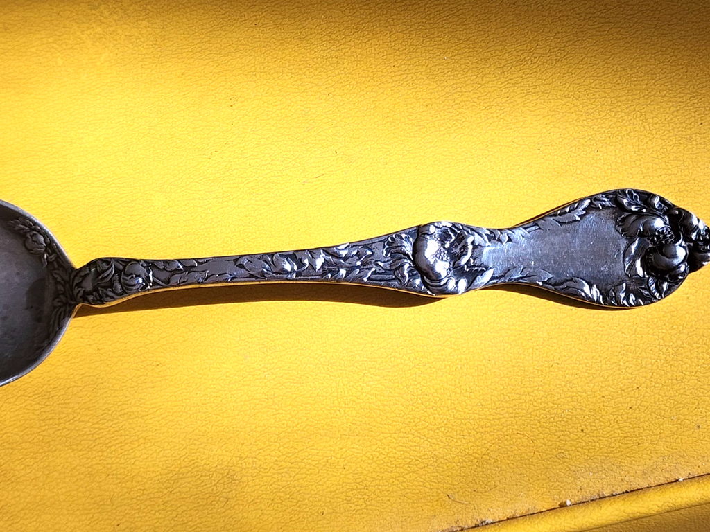 Les Cinq Fleurs by C. D. Peacock Sterling Serving Spoon w/Etched Bowl 8 3/8"