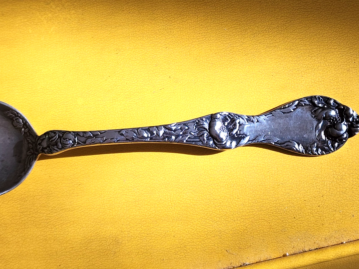 Les Cinq Fleurs by C. D. Peacock Sterling Serving Spoon w/Etched Bowl 8 3/8"