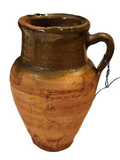 ANTIQUE TURKISH 10" TERRACOTTA JUG WITH LEAD TAG