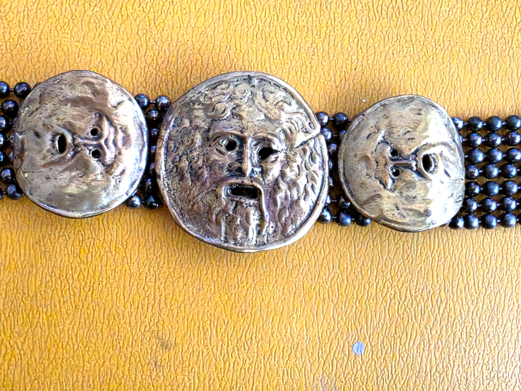 Vintage Medusa Bracelet With Bead Style Chain