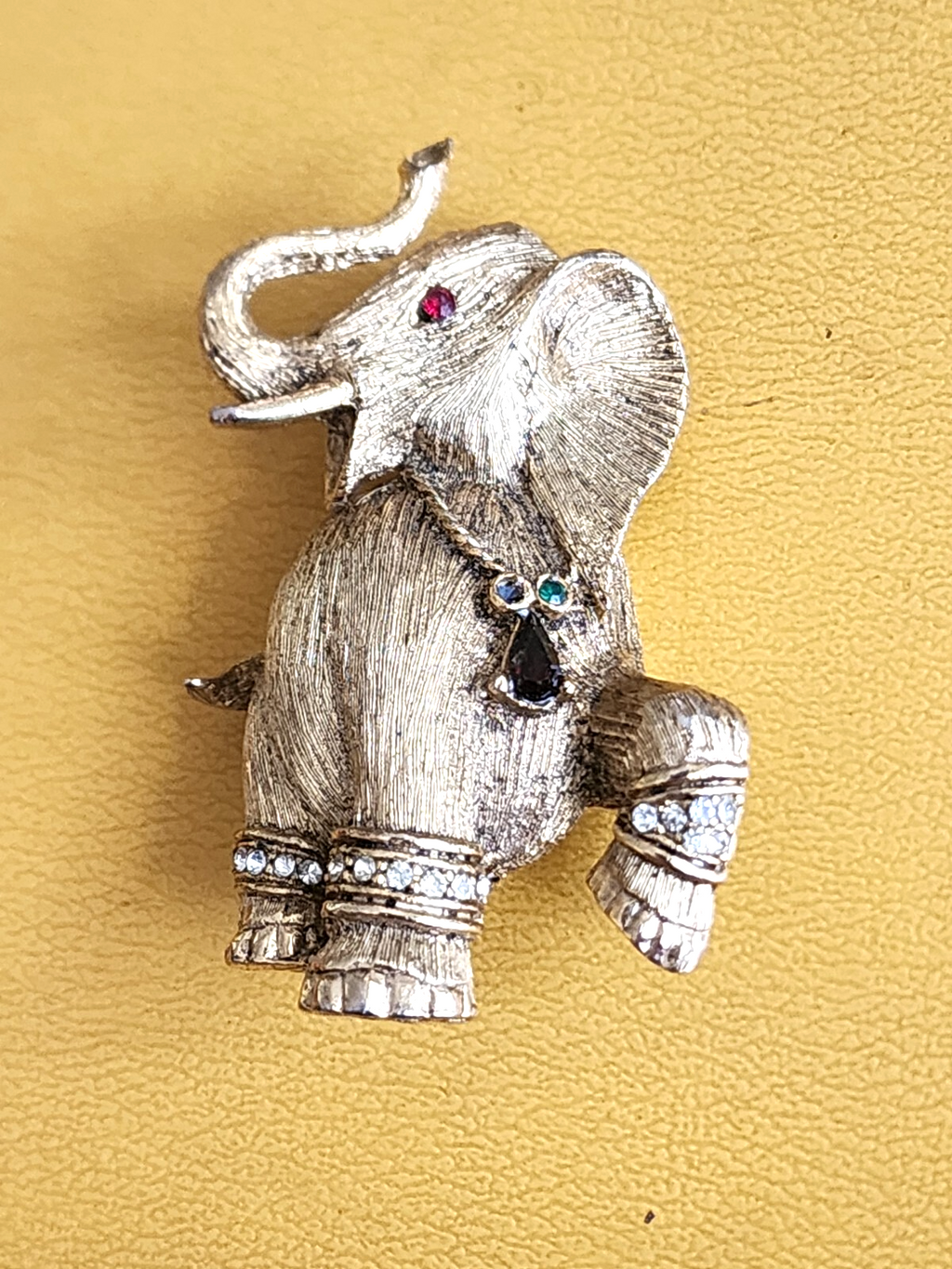 Vintage Pauline Rader Lion Elephant Brooch MCM 1960's