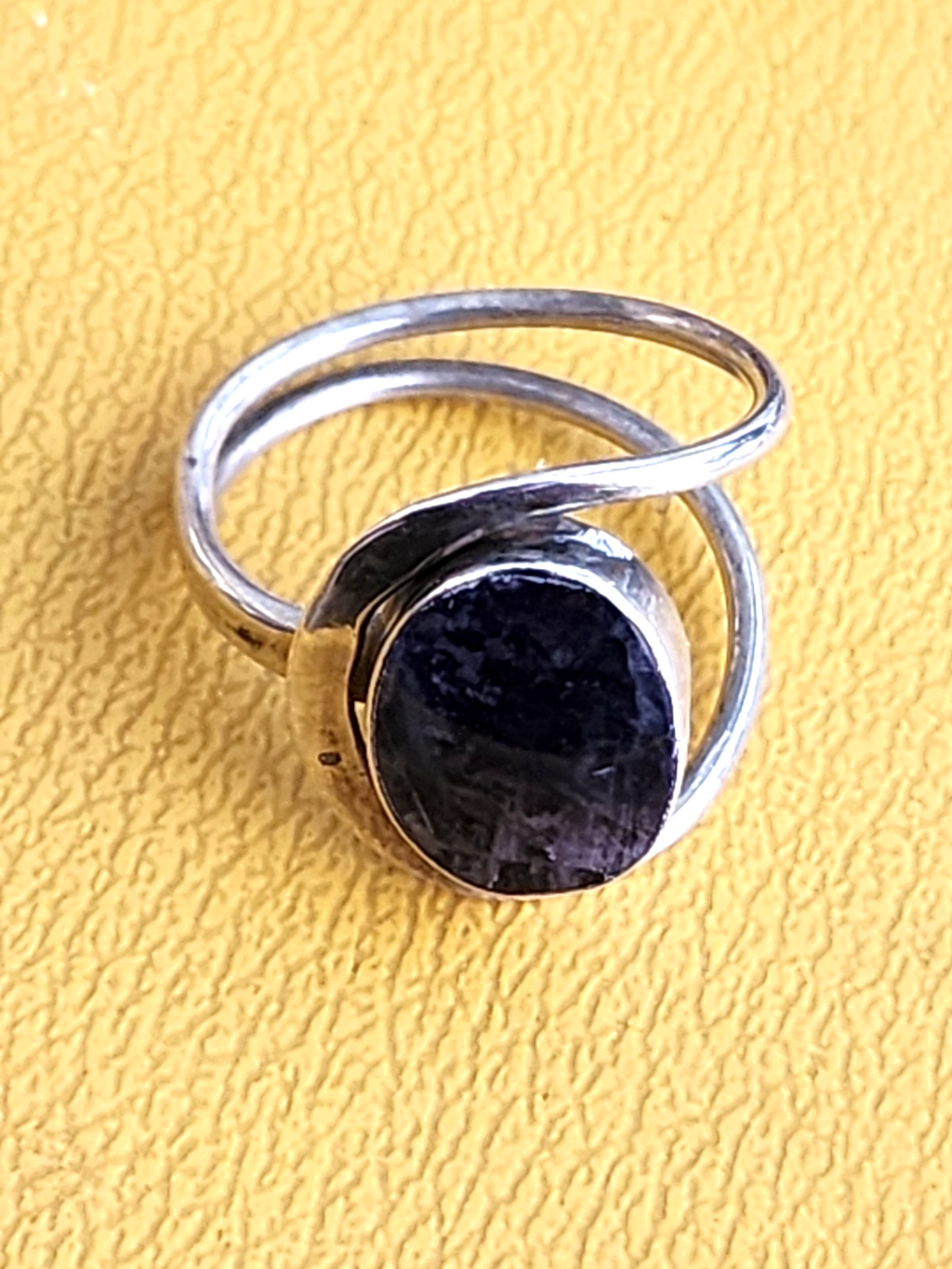 Large 1" Natural Blue Sodalite Gemstone Ring Oval .925 Sterling Silver Size 8.25