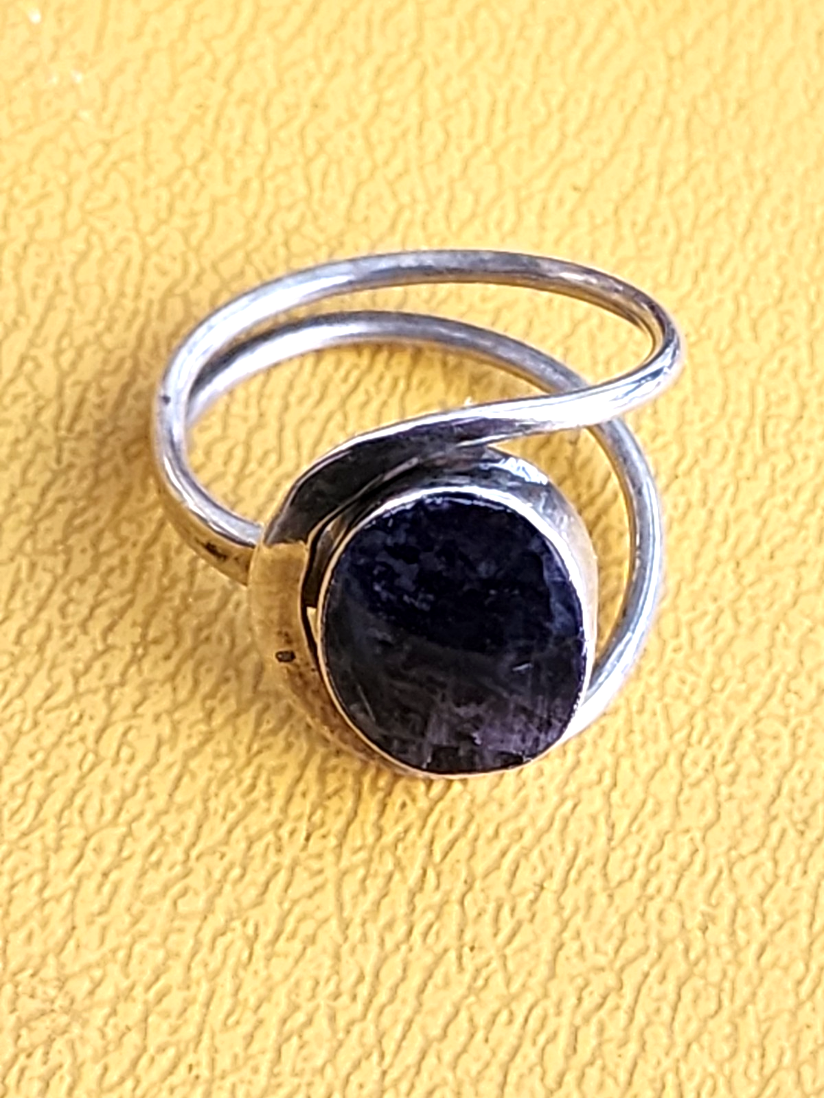 Large 1" Natural Blue Sodalite Gemstone Ring Oval .925 Sterling Silver Size 8.25
