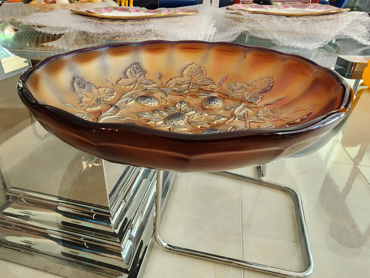Millersburg ELECTRIC Amethyst Blackberry Wreath 6 1/2" Ice Cream Shape Bowl