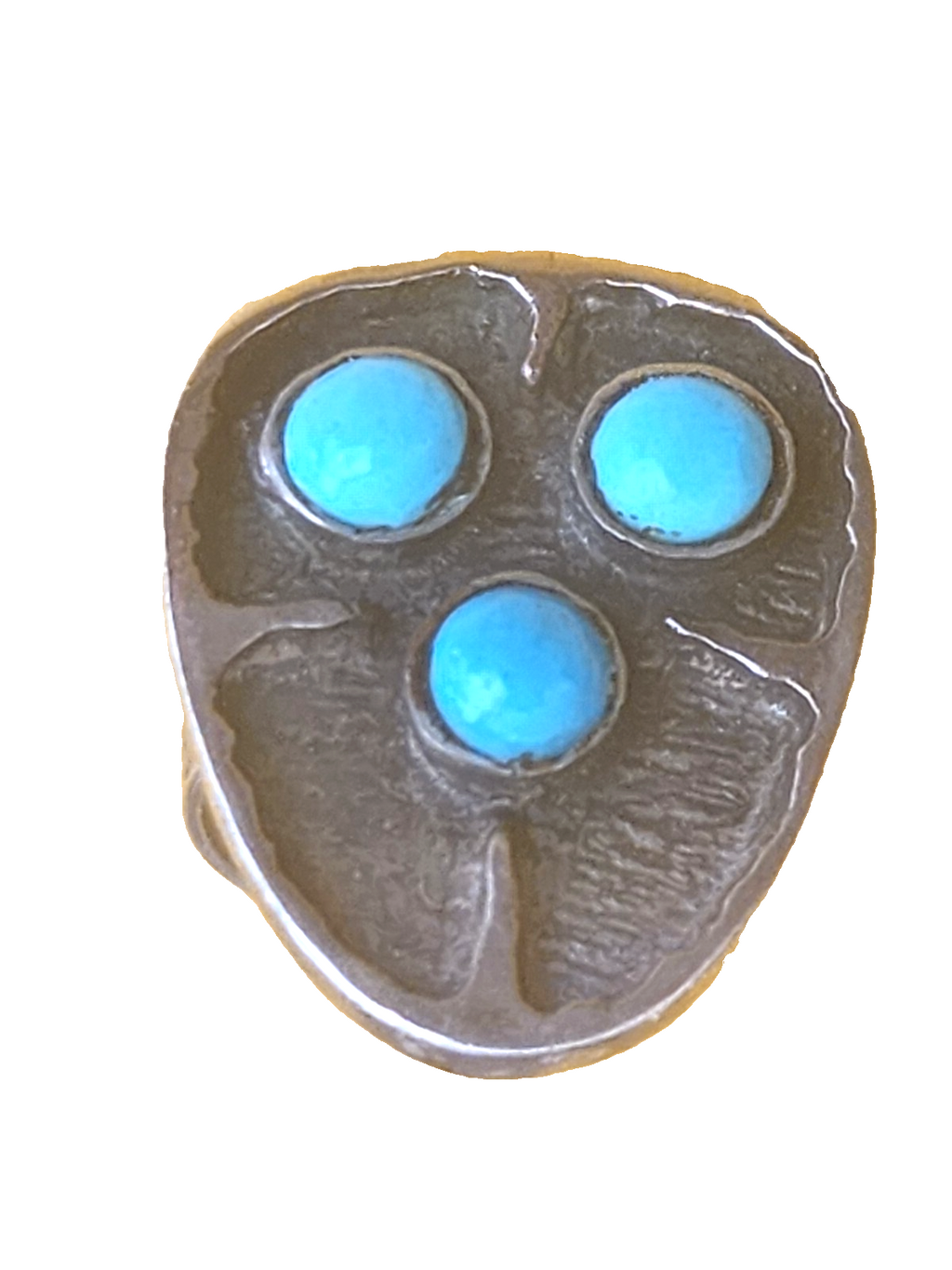 Vintage 925 Sterling Silver Native American Elongated Turquoise Ring 6.75s, 6.4g