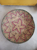 Vpintage African Hand Woven Natural Coil Palm Basket From Botswana