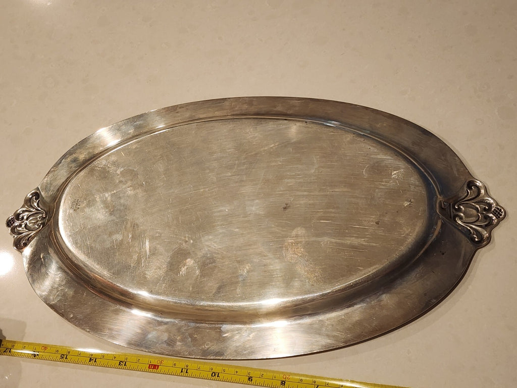 RARE INTERNALTIONAL ROYAL DANISH  STERLING SILVER W411 17" TRAY