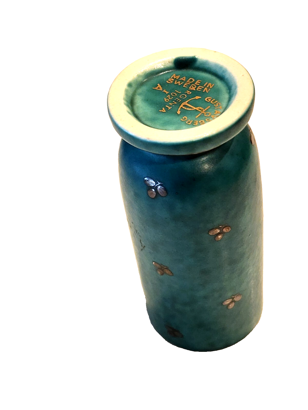 WILHELM KAGE - GUSTAVSBERG ARGENTA SERIES 4" TALL SWEDISH ART CERAMICS BUD VASE