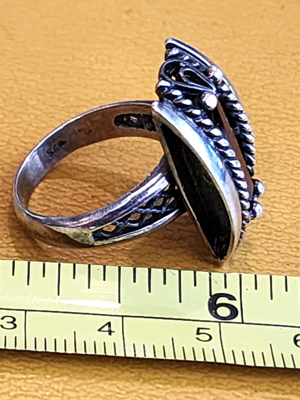 ALEXIS BITTAR Style Sterling Silver Crystal Encrusted Ring Size 8