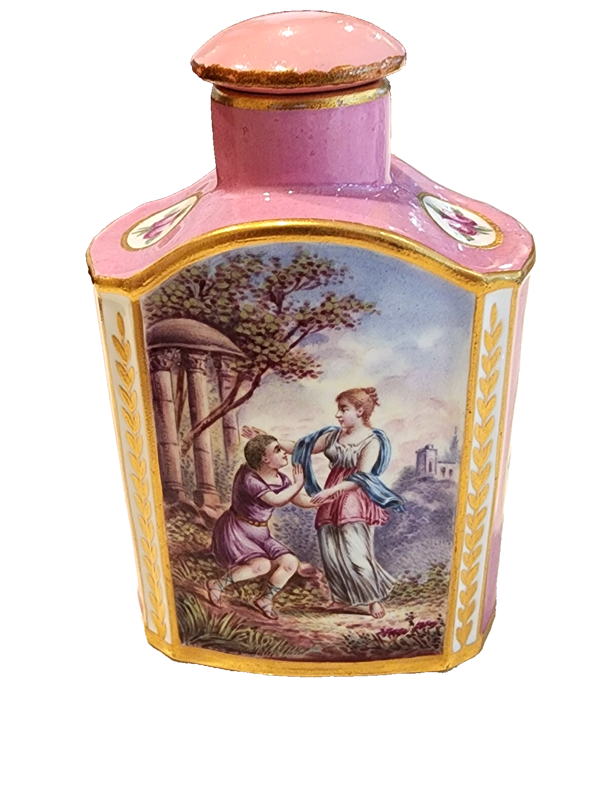 Stunning 19th Century Hand Painted Sevres Porcelain Tea Caddy