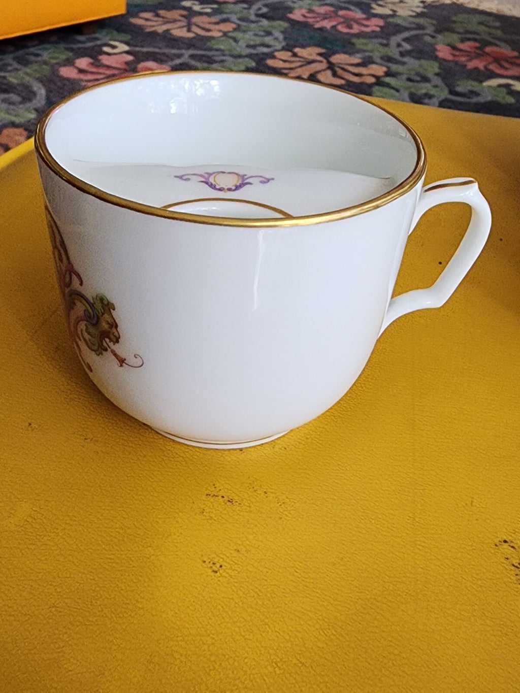 Antique Victorian Lady Portrait Hand Painted Mustache Cup Porcelain Rare